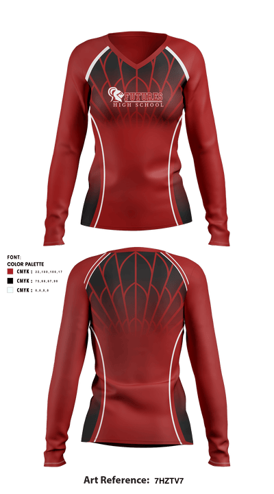 Futures High School 58162269 Women's Long Sleeve V-neck Shirt - 1