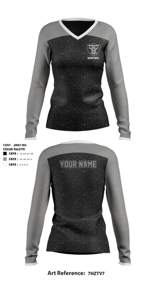 Women's Long Sleeve Vneck Shirt, Shiloh High School Basketball, Women's Basketball, Teamtime, Team time, sublimation, custom sports apparel, team uniforms, spirit wear, spiritwear, sports uniforms, custom shirts, team store, custom team store, fundraiser sports, apparel fundraiser