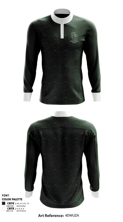 Cedar Creek School Tennis 66188080 Quarter Zip Jacket - 1