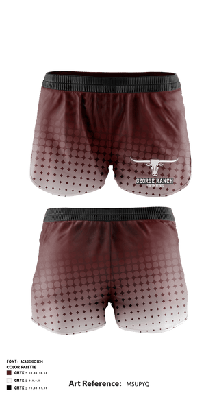 Women's Shorts, George Ranch High School Swimming, School Spirit Store, Teamtime, Team time, sublimation, custom sports apparel, team uniforms, spirit wear, spiritwear, sports uniforms, custom shirts, team store, custom team store, fundraiser sports, apparel fundraiser