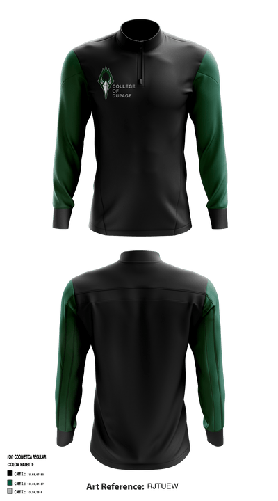 College of DuPage Alumni 35400336 Quarter Zip Jacket - 2
