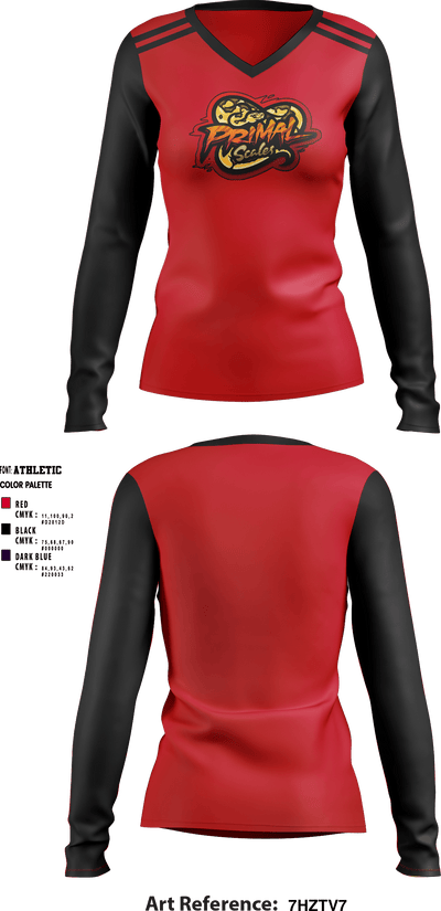 Primal Scales 55023388 Women's Long Sleeve V-neck Shirt - 2