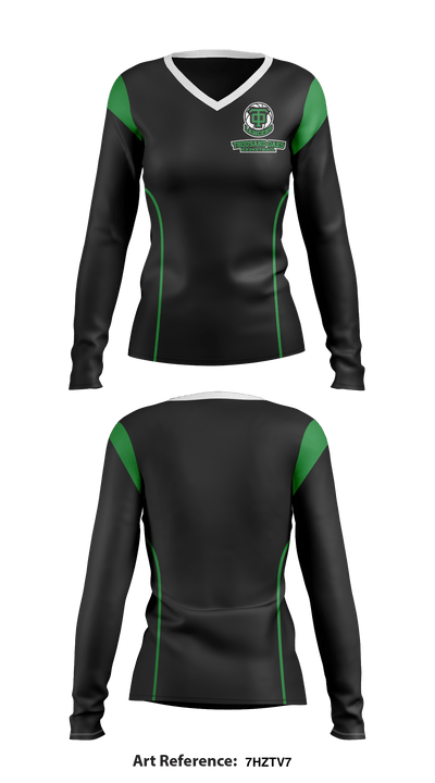 Thousand Oaks High School Basketball 50002341 Women's Long Sleeve V-neck Shirt - 1