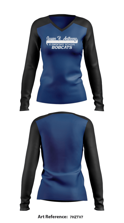Susan B. Anthony Elementary 24995928 Women's Long Sleeve V-neck Shirt - 1