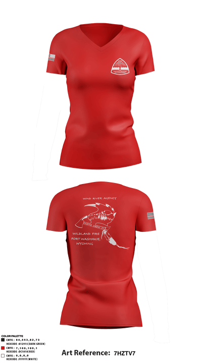 Wind River Agency Fire & Forestry 75939115 Women's Short Sleeve V-neck Shirt - 2