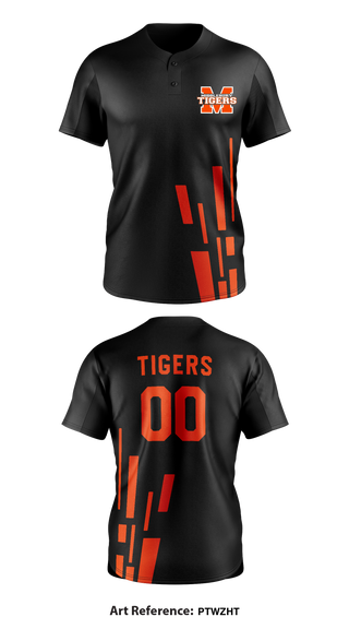 Tigers 86286874 Two Button Softball Jersey - 1