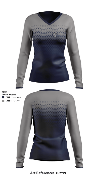 Concordia Lutheran High School Swimming 4596387 Women's Long Sleeve V-neck Shirt - 1