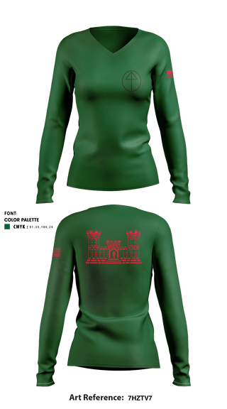 Women's Long Sleeve Vneck Shirt, , National Guard, Teamtime, Team time, sublimation, custom sports apparel, team uniforms, spirit wear, spiritwear, sports uniforms, custom shirts, team store, custom team store, fundraiser sports, apparel fundraiser