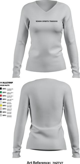 Women's Long Sleeve Vneck Shirt, Venom Sports Training, Men's Basketball, Teamtime, Team time, sublimation, custom sports apparel, team uniforms, spirit wear, spiritwear, sports uniforms, custom shirts, team store, custom team store, fundraiser sports, apparel fundraiser