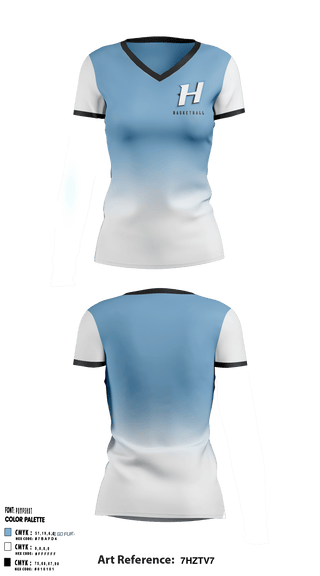 Women's Short Sleeve Vneck Shirt, Huntingtown Girls Basketball, Women's Basketball, Teamtime, Team time, sublimation, custom sports apparel, team uniforms, spirit wear, spiritwear, sports uniforms, custom shirts, team store, custom team store, fundraiser sports, apparel fundraiser
