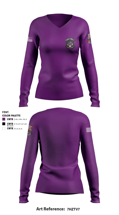 H&HS Fuels Div 977500 Women's Long Sleeve V-neck Shirt - 1