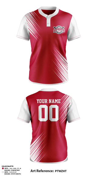 Two Button Softball Jersey, Lou Gehrig Youth Baseball, Baseball, Teamtime, Team time, sublimation, custom sports apparel, team uniforms, spirit wear, spiritwear, sports uniforms, custom shirts, team store, custom team store, fundraiser sports, apparel fundraiser