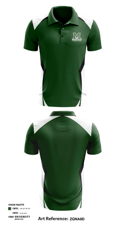 Mansfield High School Basketball 58158658 Short Sleeve Performance Polo - 1