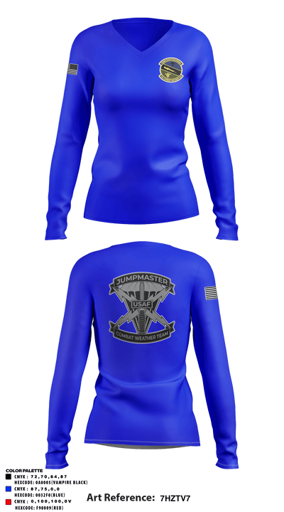 18 CWS 64943674 Women's Long Sleeve V-neck Shirt - 2