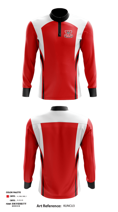 Woodland High School Cheer 1987652 Quarter Zip Jacket - 1