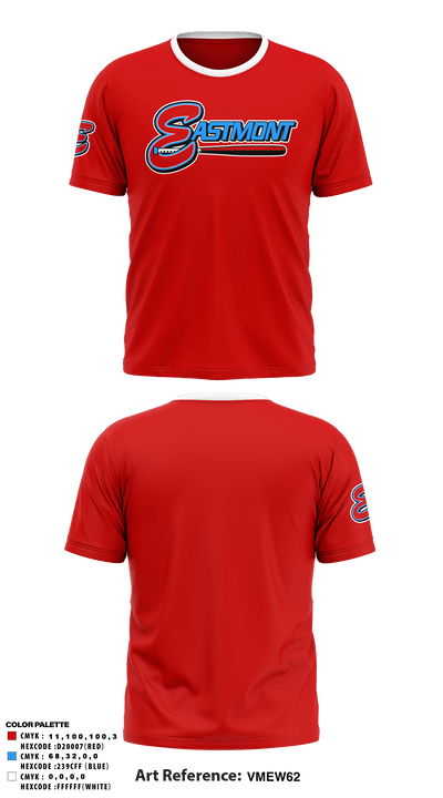 Eastmont Youth Baseball 44457782 Short Sleeve Performance Shirt - 2