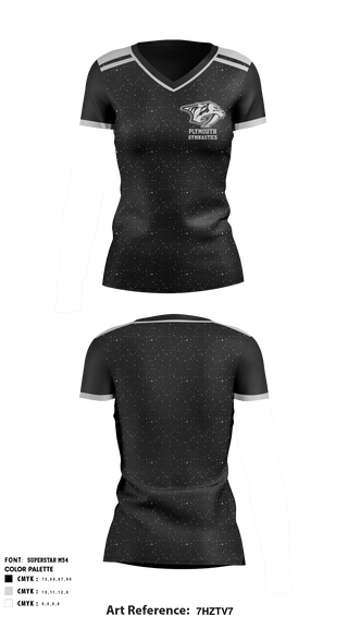 Women's Short Sleeve Vneck Shirt, Plymouth Gymnastics, School Spirit Store, Teamtime, Team time, sublimation, custom sports apparel, team uniforms, spirit wear, spiritwear, sports uniforms, custom shirts, team store, custom team store, fundraiser sports, apparel fundraiser