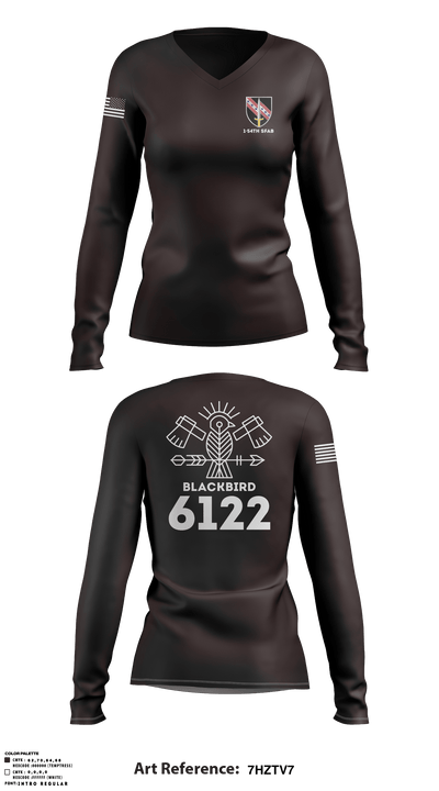 1-54th SFAB 34577989 Women's Long Sleeve V-neck Shirt - 4