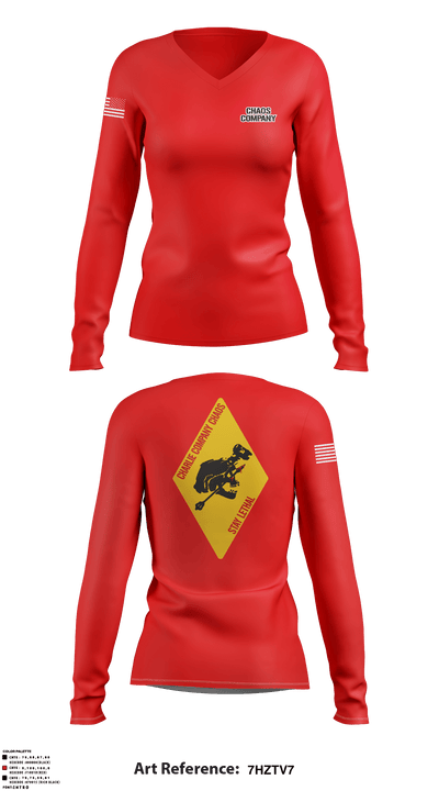CHAOS COMPANY 95825038 Women's Long Sleeve V-neck Shirt - 8
