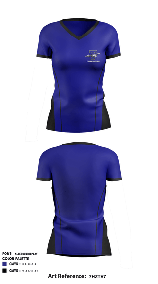 Women's Short Sleeve Vneck Shirt, Triana Warriors, Spirit Store, Teamtime, Team time, sublimation, custom sports apparel, team uniforms, spirit wear, spiritwear, sports uniforms, custom shirts, team store, custom team store, fundraiser sports, apparel fundraiser