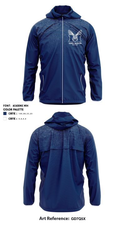 James Madison High School Wrestling 83670337 Windbreaker - 1