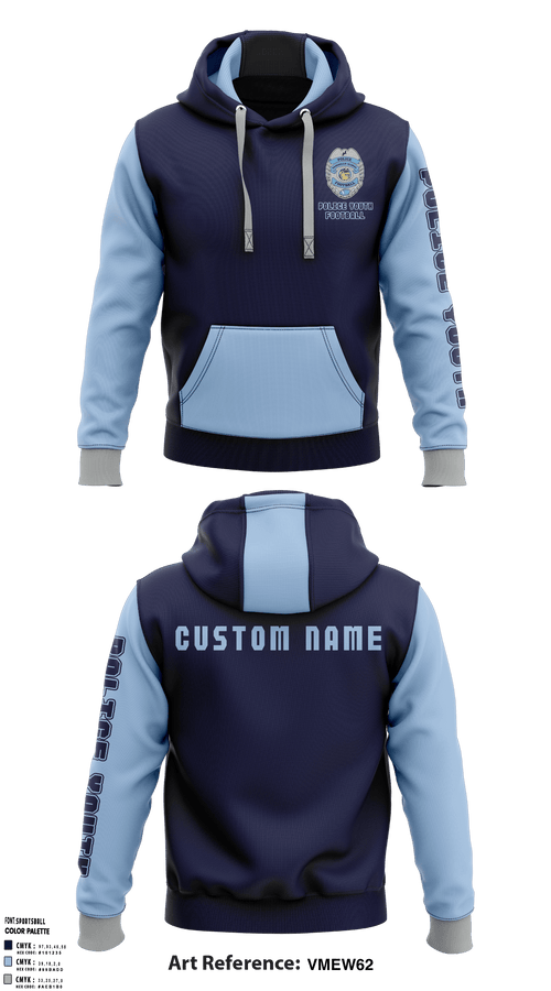 Hoodie, Police Youth Football, School Spirit Store, Teamtime, Team time, sublimation, custom sports apparel, team uniforms, spirit wear, spiritwear, sports uniforms, custom shirts, team store, custom team store, fundraiser sports, apparel fundraiser