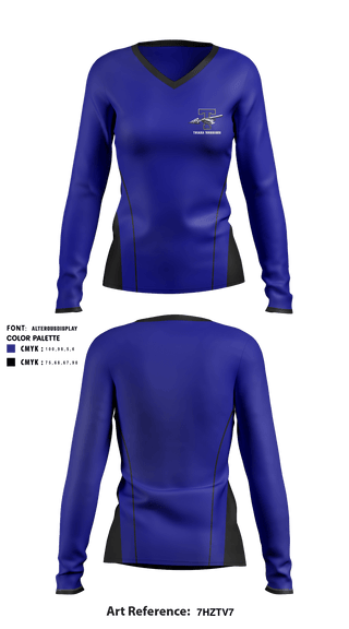 Women's Long Sleeve Vneck Shirt, Triana Warriors, Spirit Store, Teamtime, Team time, sublimation, custom sports apparel, team uniforms, spirit wear, spiritwear, sports uniforms, custom shirts, team store, custom team store, fundraiser sports, apparel fundraiser