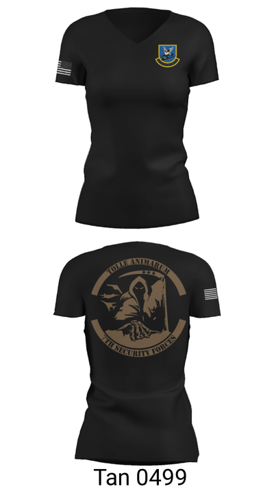7th Security Forces 36998584 Women's Short Sleeve V-neck Shirt - 23