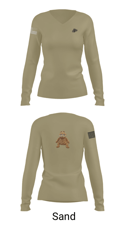 3rd plt 1st squad 3182446 Women's Long Sleeve V-neck Shirt - 14