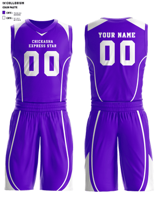 Basketball Uniform, Chickasha Express Star - Basketball, Men's Basketball, Teamtime, Team time, sublimation, custom sports apparel, team uniforms, spirit wear, spiritwear, sports uniforms, custom shirts, team store, custom team store, fundraiser sports, apparel fundraiser