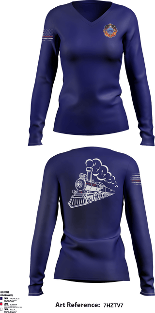 Women's Long Sleeve Vneck Shirt, , Fire Department, Teamtime, Team time, sublimation, custom sports apparel, team uniforms, spirit wear, spiritwear, sports uniforms, custom shirts, team store, custom team store, fundraiser sports, apparel fundraiser