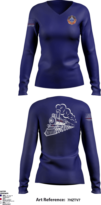 Station 10 68333020 Women's Long Sleeve V-neck Shirt - 2