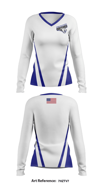 Camden County College softball 87477524 Women's Long Sleeve V-neck Shirt - 2