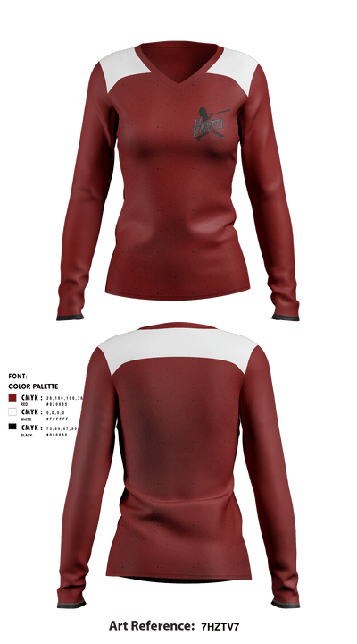 Vandetta (Brimhall) 52837657 Women's Long Sleeve V-neck Shirt - 1