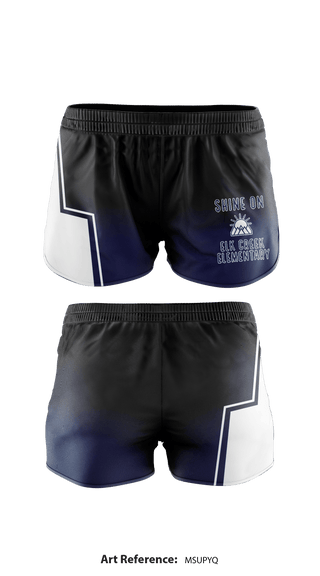 Women's Shorts, Elk Creek Elementary, School Spirit Store, Teamtime, Team time, sublimation, custom sports apparel, team uniforms, spirit wear, spiritwear, sports uniforms, custom shirts, team store, custom team store, fundraiser sports, apparel fundraiser