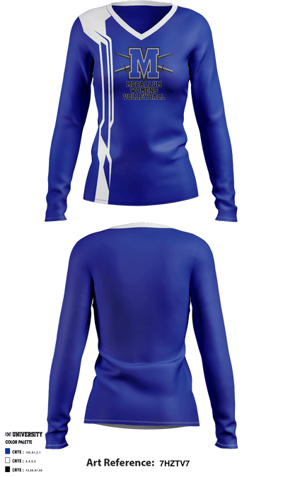 McCallum High School women's volleyball 71374557 Women's Long Sleeve V-neck Shirt - 1
