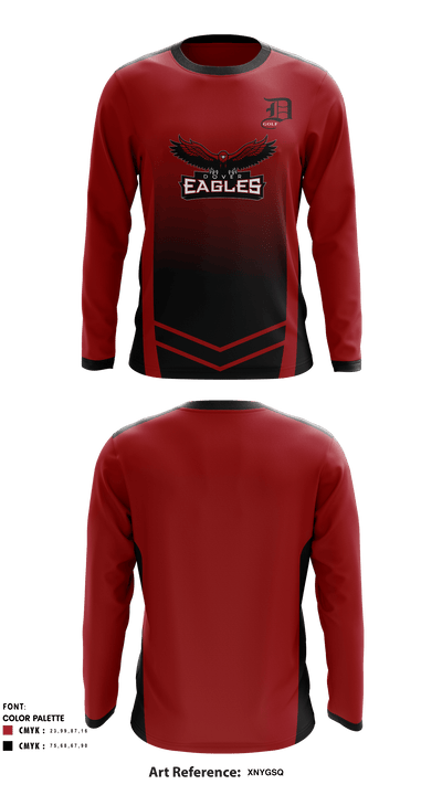 Dover Area High School Golf 14793470 Long Sleeve Performance Shirt - 1