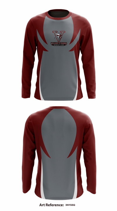 William M Raines Wrestling 47618796 Long Sleeve Rash Guard Shirt - 1