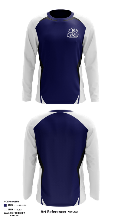 Newport High School Basketball 82176743 Long Sleeve Performance Shirt - 1