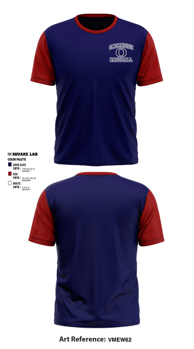 Oceanside Little League 16268052 Short Sleeve Performance Shirt - 1