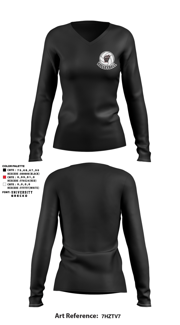 Women's Long Sleeve Vneck Shirt, Weaver Bearcats, Women's Volleyball, Teamtime, Team time, sublimation, custom sports apparel, team uniforms, spirit wear, spiritwear, sports uniforms, custom shirts, team store, custom team store, fundraiser sports, apparel fundraiser