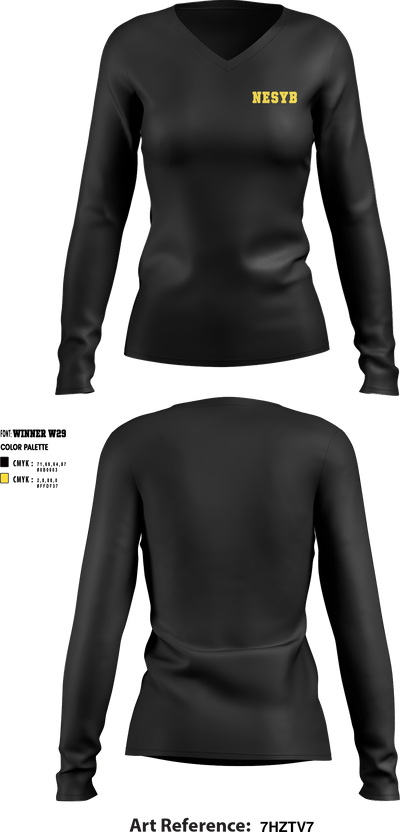 Welcome to NESYB 35393837 Women's Long Sleeve V-neck Shirt - 1