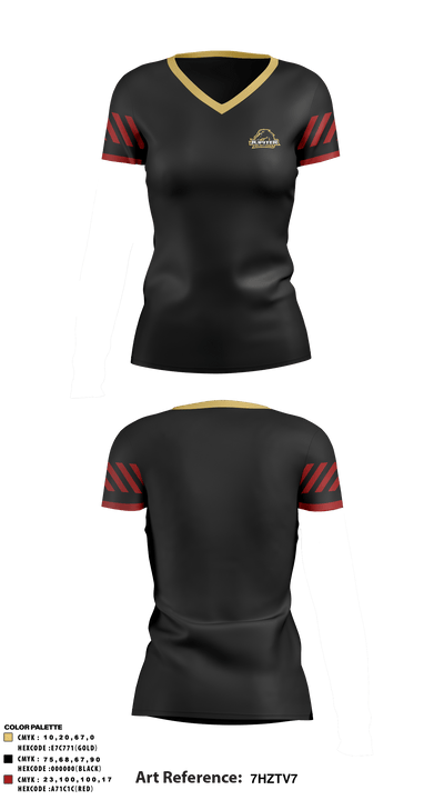 Jupiter Tequesta Athletic Association 16187605 Women's Short Sleeve V-neck Shirt - 3