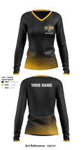 New London Community High School Basketball 49113902 Women's Long Sleeve V-neck Shirt - 1