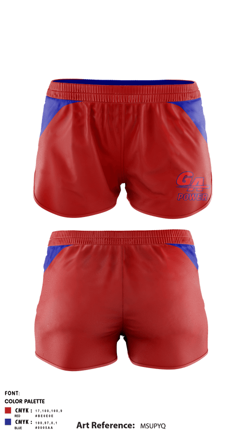 Women's Shorts, Ga Power Fastpitch Organization, Softball, Teamtime, Team time, sublimation, custom sports apparel, team uniforms, spirit wear, spiritwear, sports uniforms, custom shirts, team store, custom team store, fundraiser sports, apparel fundraiser