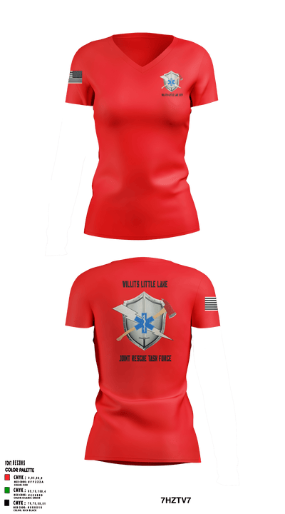 Willits Little Lake Joint Rescue Task Force 48326276 Women's Short Sleeve V-neck Shirt - 1