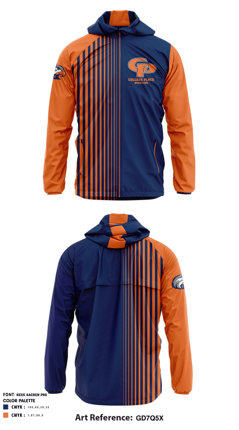 Windbreaker, College Place High School Wrestling, Wrestling, Teamtime, Team time, sublimation, custom sports apparel, team uniforms, spirit wear, spiritwear, sports uniforms, custom shirts, team store, custom team store, fundraiser sports, apparel fundraiser
