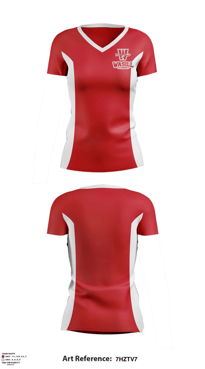Wasilla High School Cheer 68175112 Women's Short Sleeve V-neck Shirt - 1