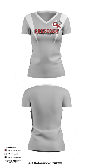 Women's Short Sleeve Vneck Shirt, Okanogan High School Cheer, School Spirit Store, Teamtime, Team time, sublimation, custom sports apparel, team uniforms, spirit wear, spiritwear, sports uniforms, custom shirts, team store, custom team store, fundraiser sports, apparel fundraiser