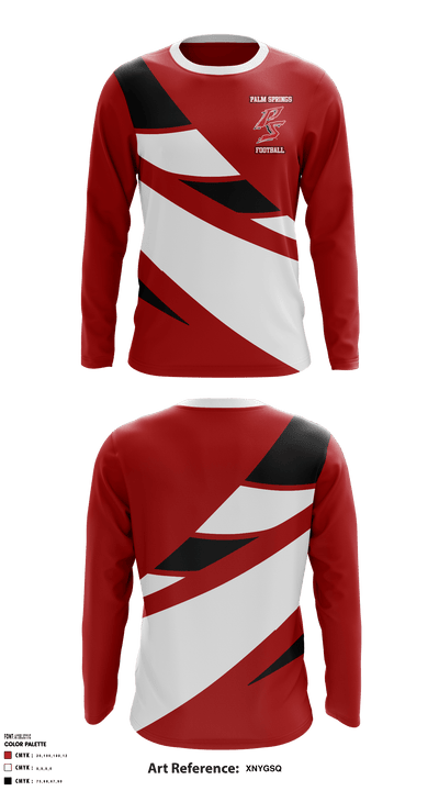 Palm Springs High School Football 52620121 Long Sleeve Performance Shirt - 1